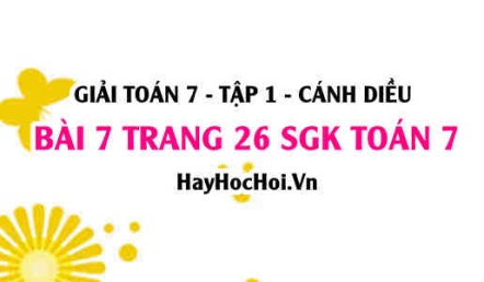 Giải bài 7 trang 26 Toán 7 Tập 1 SGK Cánh Diều